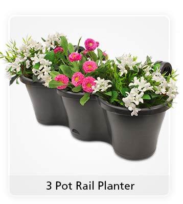 3 Pot Rail Planter